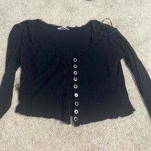 Long Sleeve Cropped Blouse